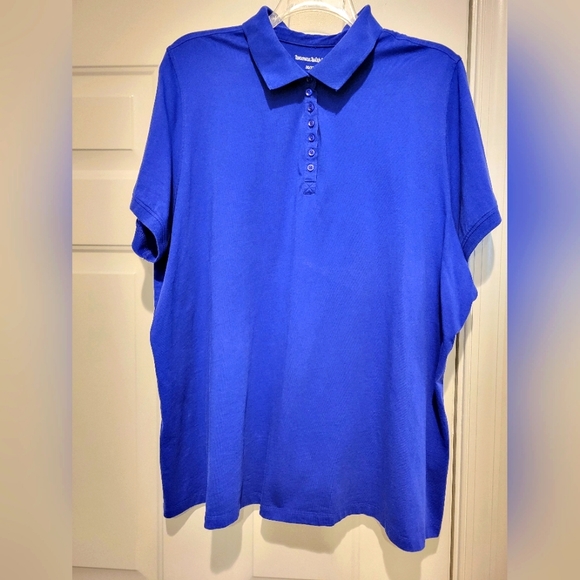 Woman Within Short-Sleeve Polo Tee - Picture 1 of 3
